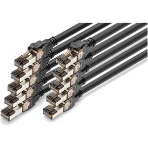 Digitus 50 cm Category 8.1 Network Cable - 10 Piece - Cable for Network Device, Server, Desktop PC, Router, Switch - First