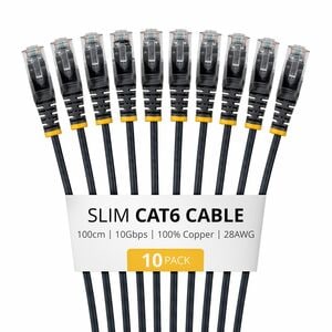 StarTech.com Slim 1 m Kategorie 6 Netzwerkkabel - 10 Pack - Cable for IP-Kamera, Netzwerkgerät, Router, Schalter - 10 Gbit