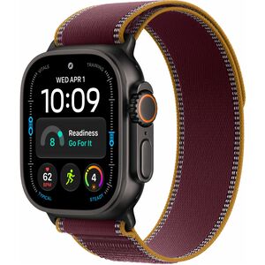 Apple Watch Ultra 4 Smartwatch - 49 mm Case Height - 44 mm Case Width - Schwarz Tasche, Farbe - Burgunderrot Band Color - 