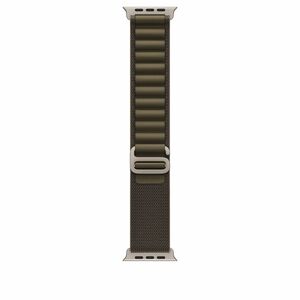 49mm Dark Olive Alpine Loop - Large - Natural Titanium Finish