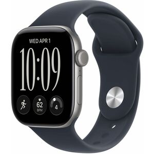 Apple Watch Series 12 GPS + Cellular 46mm Space Grey Aluminium Case with Navy Blue Sport Band - M/L