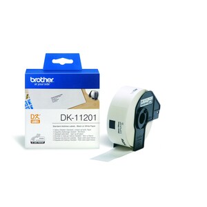 Brother DK11201 Address Label - 29 mm Width x 90 mm Length - Rectangle - White - 400 / Roll - 400 Total Label(s) - 1 / Box