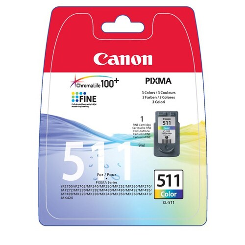 Canon CL-511 Original Inkjet Ink Cartridge - Cyan, Magenta, Yellow Pack - 244 Pages