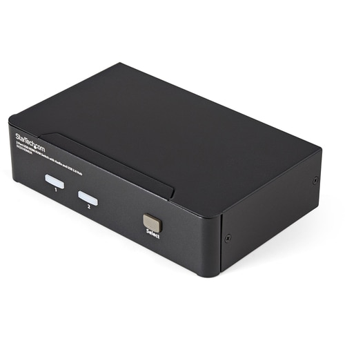 StarTech.com 2 Port USB HDMI KVM Switch w/ Audio & USB 2.0 Hub - 2-port USB HDMI KVM Switch lets you control two USB-enabl