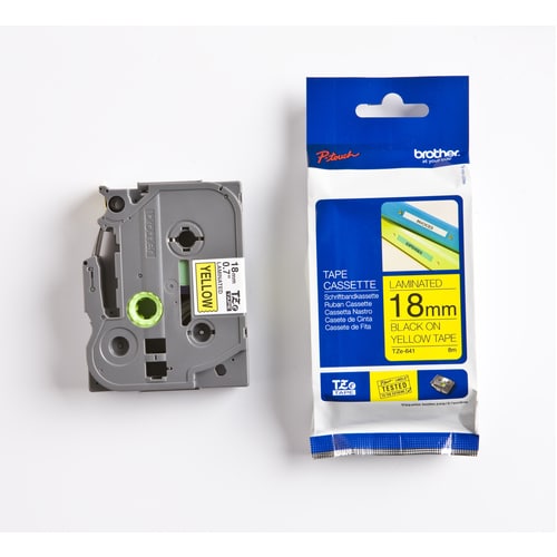 Brother P-touch TZE641 Label Tape - 17.78 mm Width - Rectangle - Yellow - Laminated - 1 Each