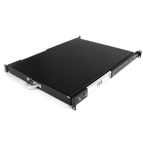StarTech.com 22in Black Deep Sliding Server Rack Cabinet Shelf - Cold-rolled Steel (CRS) - 25 kg Static/Stationary Weight 