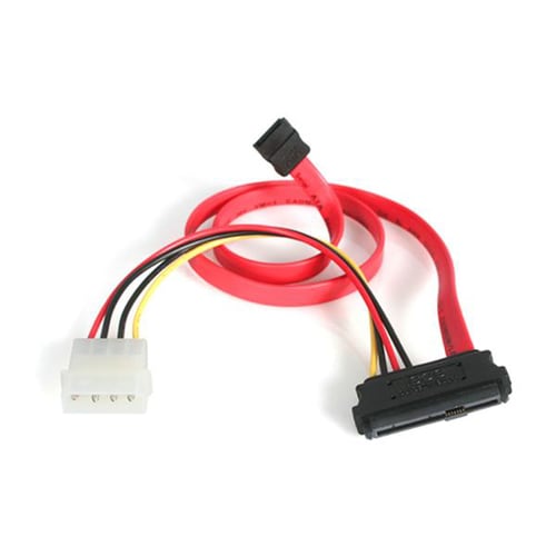 StarTech.com SAS auf SATA Slimline Kabel - SAS SATA SFF-8482 mit LP4 IDE Stromkabel - Cable for Host-Bus-Adapter, RAID-Con