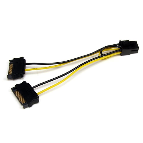 StarTech.com 15cm SATA Strom auf 6 pin PCI Express Grafikkarten Stromkabel - PCIe Y-Kabel Adapter - für PCI Express Card -