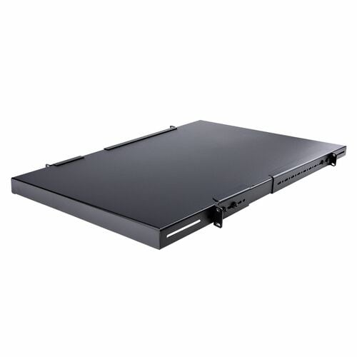 StarTech.com 1U 4-Post 19.5 to 38in Adjustable Mounting Depth Rack Mount Shelf - Heavy Duty Fixed Rack Shelf - 330 lb / 15