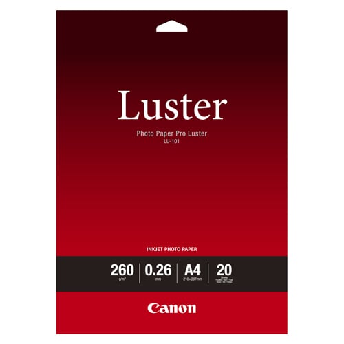 Canon Inkjet Photo Paper - A4 - 210 mm x 297 mm - 260 g/m² Grammage - Luster - 20 Sheet