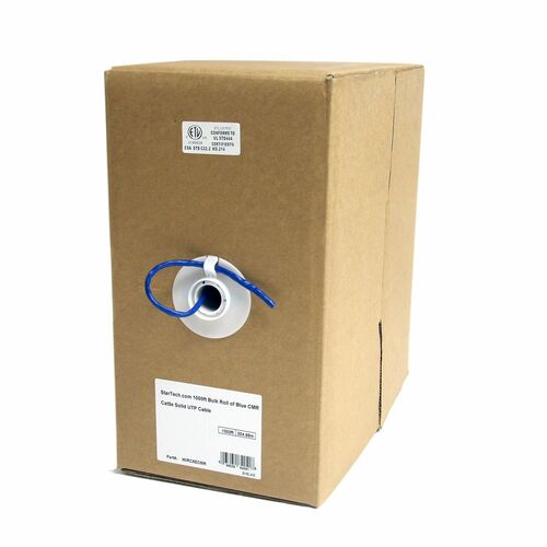 StarTech.com Cat 5e Ethernet-Kabel - 304,8m - Massiv - CMR-zertifiziert - Blau - TAA-konform - Cable for Netzwerkgerät - E