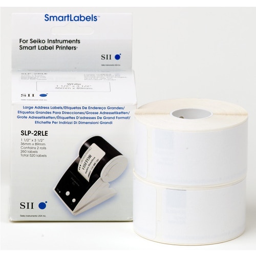 SLP-2RLE WHITE LABEL 36X89MM 260 LAB/ROLL 2 ROLL/BOX