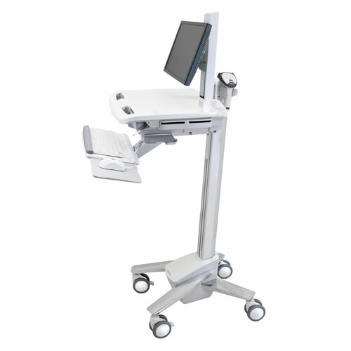 Ergotron StyleView Medical Trolley - 15.88 kg Load Capacity - 4 Casters - 101.60 mm Caster Size - Aluminium - Grey - 61 cm