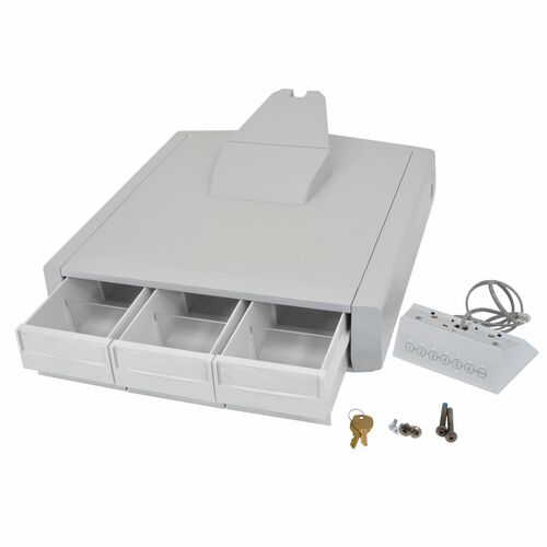 Ergotron Schublade - 340,2 g Belastbarkeit - Grau, Weiß - Schubladentrennwand, Verschließbar, Herausnehmbar