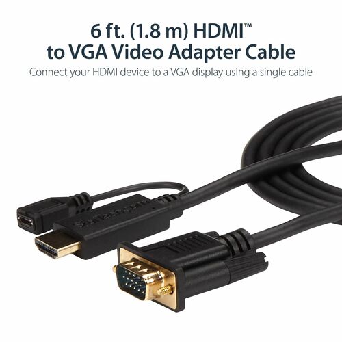 StarTech.com HDMI to VGA Cable - 91cm (91cm (3 ft.).) - 1080p - 1920 x 1200 - Active HDMI Cable - Monitor Cable - Computer