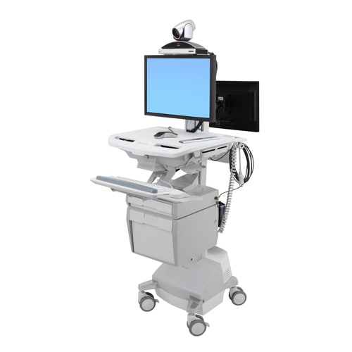 Ergotron StyleView Medical Trolley - TAA Compliant - Push/Pull Handle - 17.69 kg Load Capacity - 4 Casters - Aluminium - W