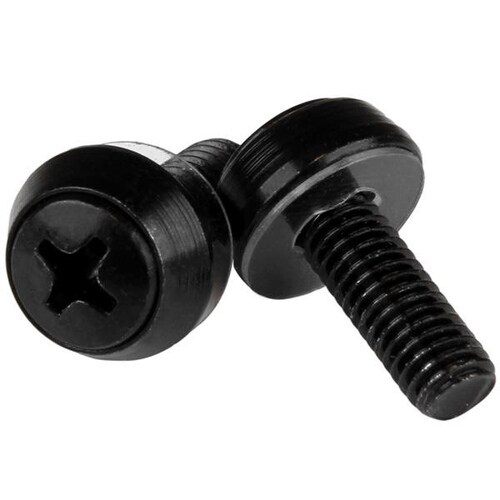 StarTech.com M6 x 12mm - Screws - 50 Pack, Black - M6 Mounting Screws for Server Rack & Cabinet - Install your rack-mounta