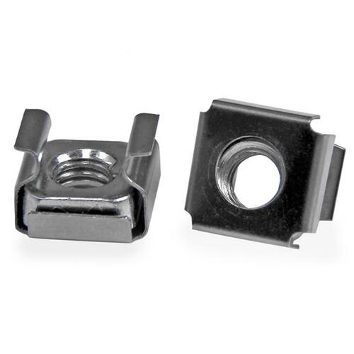 StarTech.com M6 Käfigmuttern - 100er Pack - M6 Muttern für Server Racks und Serverschränke - Käfigmutter - Edelstahl - Sil