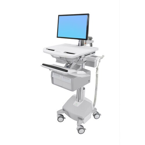 Ergotron StyleView Medical Trolley - 2 Drawer - 14.97 kg Load Capacity - 4 Casters - Aluminium