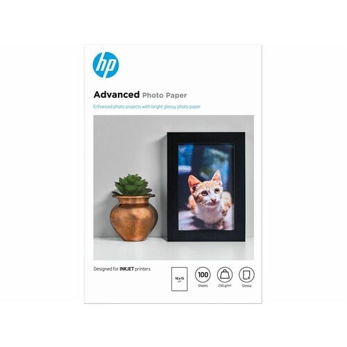HP Advanced Inkjet Photo Paper - 100 mm x 150 mm - 250 g/m² Grammage - Glossy - 100 Sheet