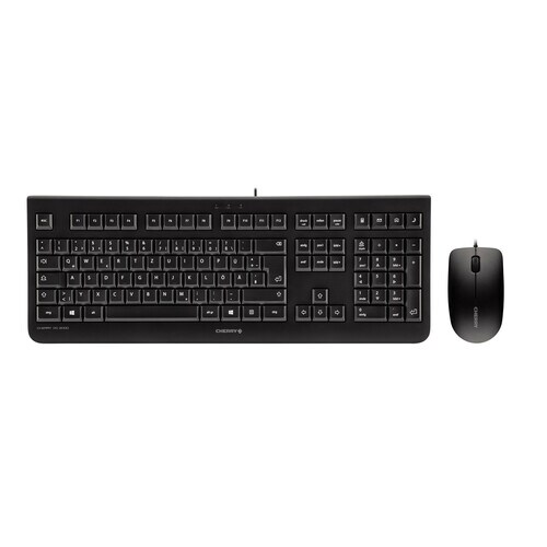 CHERRY DC 2000 Keyboard & Mouse - QWERTY - English (UK) - USB Cable - 105 Key - Keyboard/Keypad Color: Black - USB Cable -