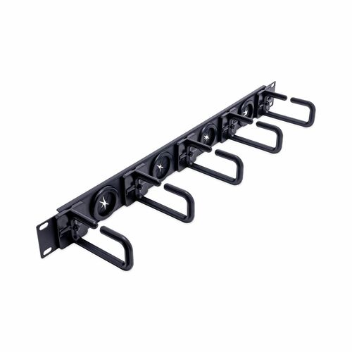 StarTech.com Server Rack Cable Management - with Holes - 1U - D-Ring Hooks - Horizontal - Cable Organizer - Cord Managemen