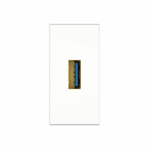 KINDERMANN Konnect flex 45 click Frontplatte - 1 x Gesamtzahl Buchse(n) - Plastik - Weiß - 1 x Geladene Buchse(n)