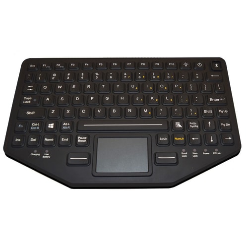Clavier Gamber-Johnson BT-870-TP - Câblé / Sans fil Connectivité - USB Interface - Pavé tactile - QWERTY Disposition - Cao