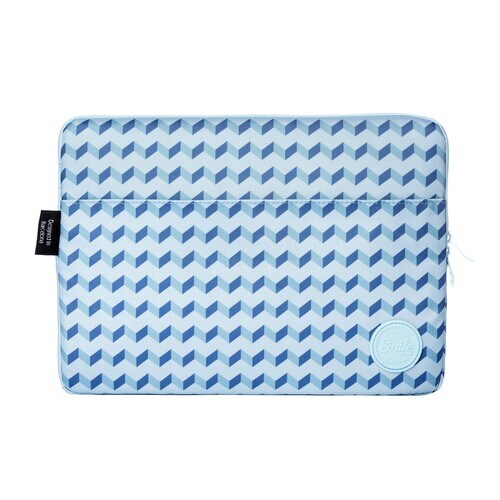 Silver Sanz Carrying Case (Sleeve) for 33 cm (13") Notebook - Nylon, Polyester Body - Blue Geometric - 300 mm Height x 340