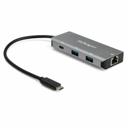 StarTech.com USB/Ethernet-Hub - USB 3.1 Typ C - Extern - Schwarz, Grau - UASP-Support - 3 Total USB Port(s) - 3 USB 3.1 Po