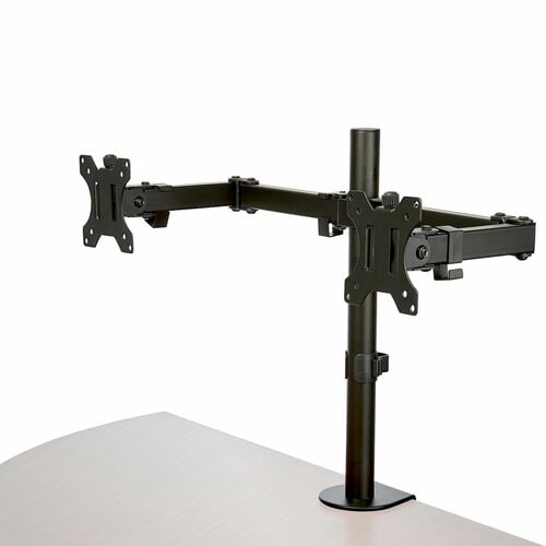 StarTech.com Desk Mount Dual Monitor Arm, Ergonomic VESA Compatible Mount for up to 32" (17.6lb/8kg) Display, Clamp/Gromme