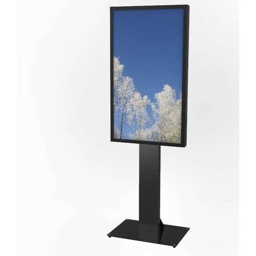HI-ND Display Stand - Up to 165.1 cm (65") Screen Support - Floor - Powder Coated - Polycarbonate, Glass, Metal - Black