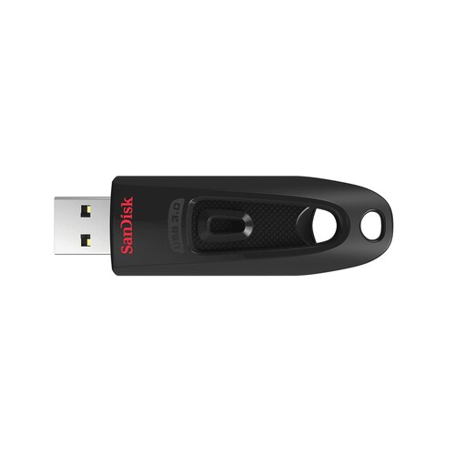 SanDisk Ultra 64 GB USB 3.0 Type A Flash Drive - Red - 128-bit AES - 100 MB/s Read Speed