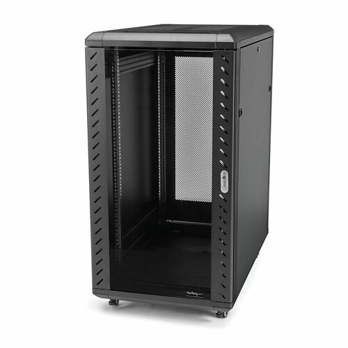 StarTech.com 4-Post 18U Server Rack Cabinet, 19" Data Rack Cabinet for Computer / IT Equipment, Home Network Rack, Half He