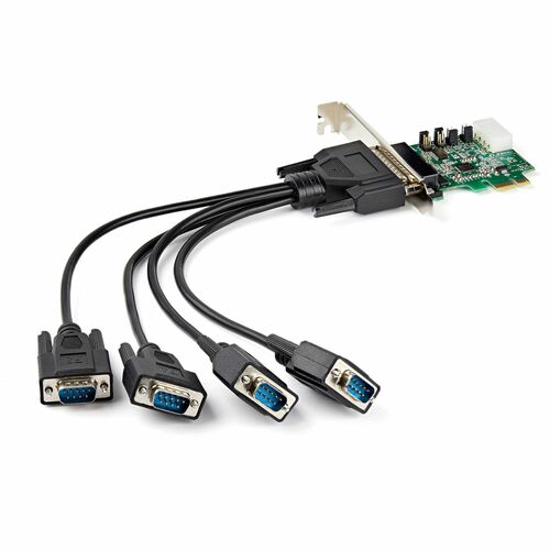 StarTech.com Multiport Serial Adapter - PCI Express 1.1 - 4 x DB-9 RS-232 - Serial, Via Cable - 921.60 kbit/s - 16950 - Pl