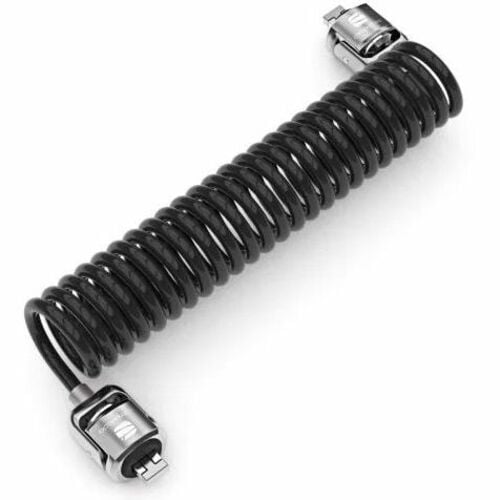 Compulocks Dual Head Coiled T-bar Security Keyed Cable Lock - 2 Keyed T-Bar Style Lock Heads, Coiled Galvanized Steel Cabl