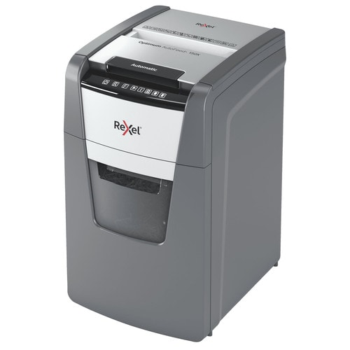 ACCO Optimum AutoFeed+ 150X Paper Shredder - Continuous Shredder - Cross Cut - 8 Per Pass - for shredding Paper Clip, Stap