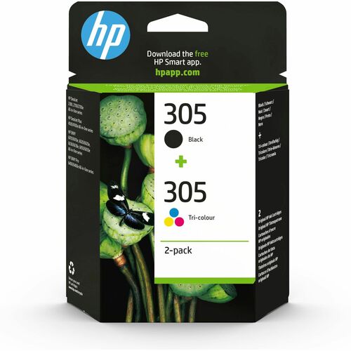 HP 305 Tintenstrahl Tintenpatrone - Dreifarbig, Schwarz - Original - 2 / Pack