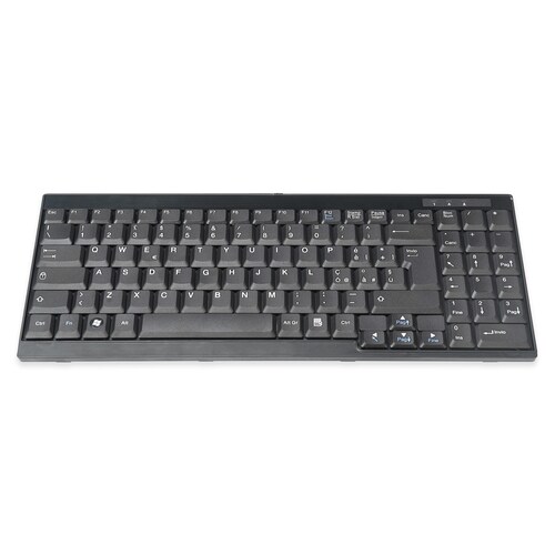 Digitus Tastatur - Kabel Konnektivität - QWERTY Layout - Schwarz - Rackmount-LCD
