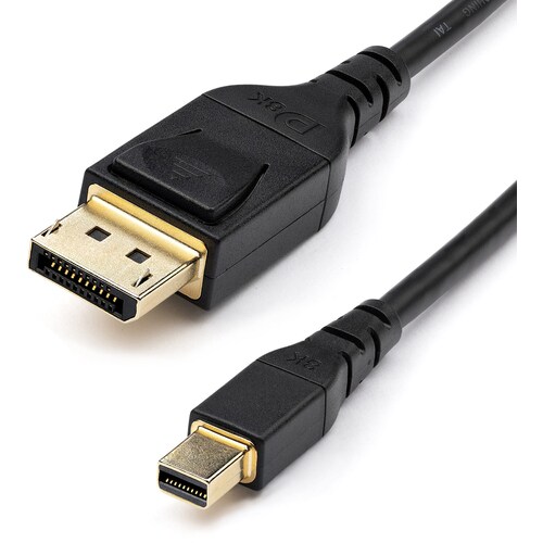 StarTech.com 6ft 2m VESA Certified Mini DisplayPort to DisplayPort 1.4 Cable, 8K 60Hz HBR3 HDR, Super UHD 4K 120Hz, mDP to