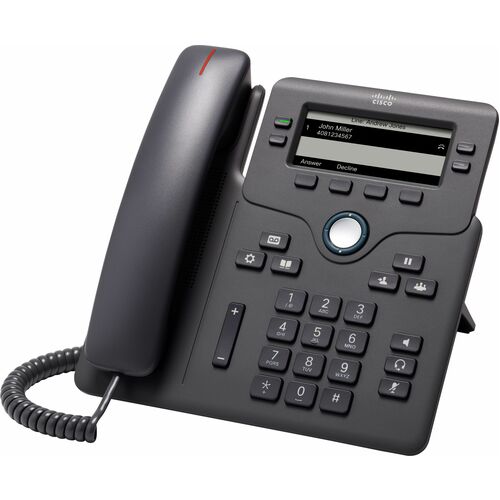 Teléfono IP Cisco 6851 - Restaurado - Con cable - Con cable - Carbón de Leńa - 4 x Total de línea - VoIP - 2 x Red (RJ-45)