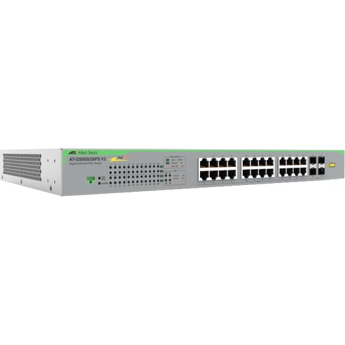 Allied Telesis GS950 V2 GS950/28PS V2 24 Ports Manageable Ethernet Switch - Gigabit Ethernet - 10/100/1000Base-T, 100/1000