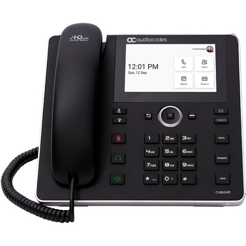 AudioCodes C450HD IP Phone - Corded - Corded - Wall Mountable - Black - VoIP - 2 x Network (RJ-45) - PoE Ports