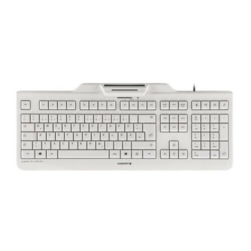 CHERRY KC 1000 SC Keyboard - Cable Connectivity - USB Interface - Switzerland - QWERTZ Layout - Pale Gray - Mechanical Key