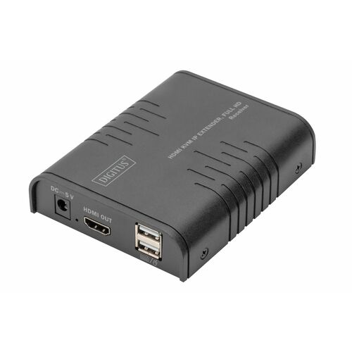 Digitus HDMI KVM IP Extender Receiver, Full HD. Typ: Receiver, Übertragungstechnik: Kabelgebunden, Maximal mögliche Übertr