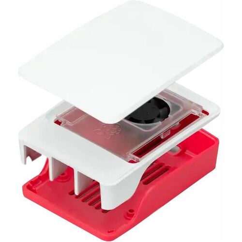 Raspberry Pi Computer Case - Acrylonitrile Butadiene Styrene (ABS), Polycarbonate - Red, White - Fan Cooler