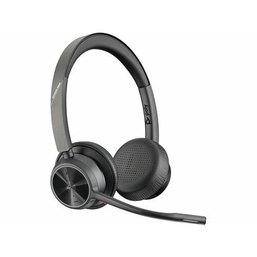 Poly Voyager 4300 UC 4320 Kabel/Kabellos Auf den Ohren, Kopfbügel Stereo Headset - Schwarz - Microsoft-Teams-Zertifizierun