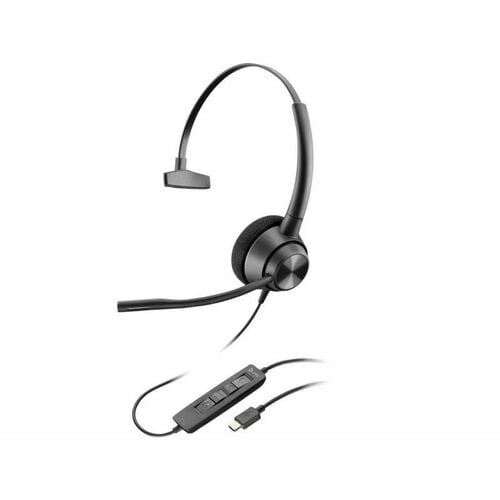 Poly EncorePro 310 Kabel Kopfbügel, Auf den Ohren Mono Headset - Schwarz - TAA-konform - Monaural - Ohraufliegend - 20 Hz 