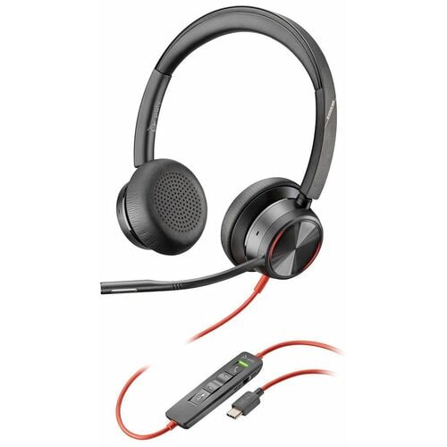 Poly Blackwire 8225 Kabel Auf den Ohren, Kopfbügel Stereo Headset - Schwarz - Microsoft-Teams-Zertifizierung - Binaural - 
