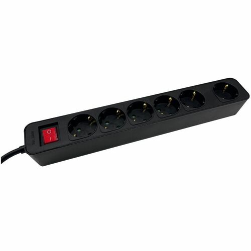 m-cab.de - ECO Line 6-fach Steckdosenleiste, Kindersicherung, 230V, 16A/3680W, hochwertige 3m Zuleitung mit 1,5mm², beleuc